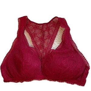 Victoria’s Secret Maroon L Lace Racerback Bralette